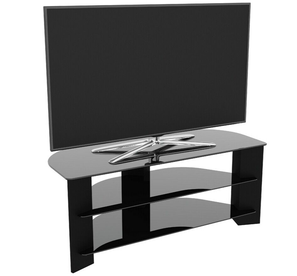 AVF Wood Effect Up to 55 Inch TV Corner Stand Black | Entertainment Furniture