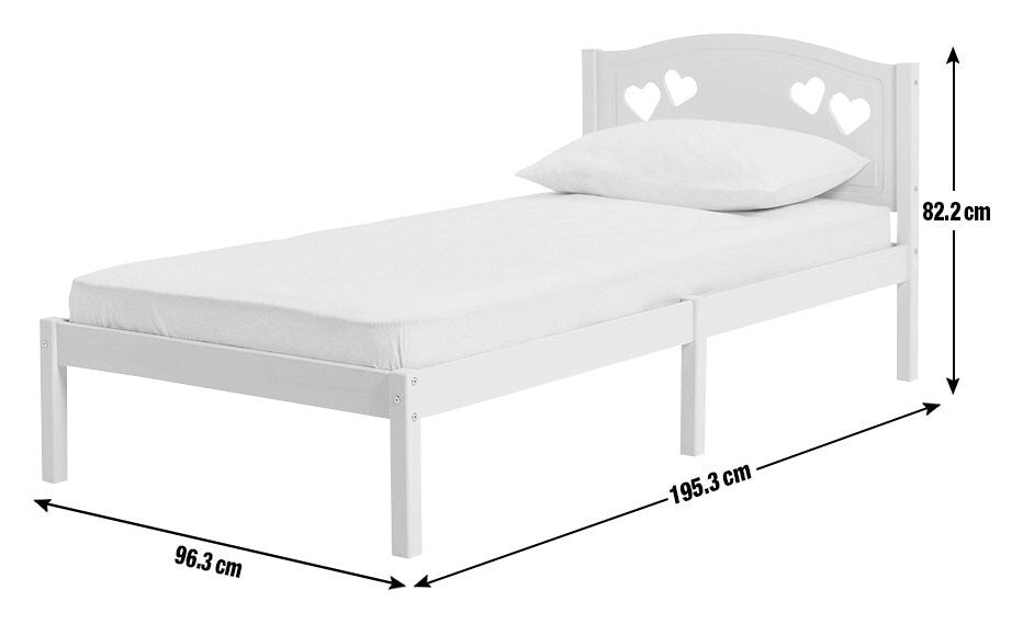 Mia Single Bed Frame - Pink With Memory Foam Mattress