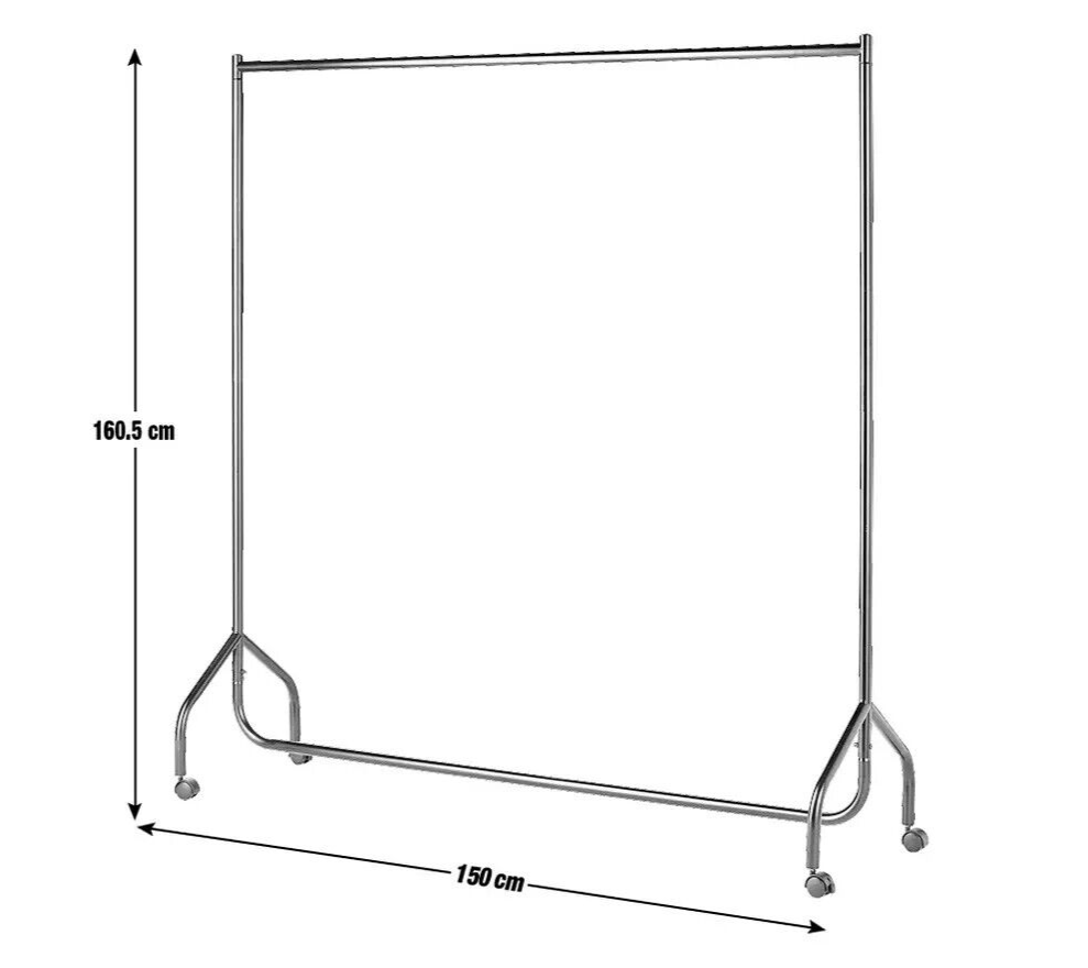 Home Single Heavy Duty Clothes Rail Black | Sturdy Durable Wardrobe Rail Clothes