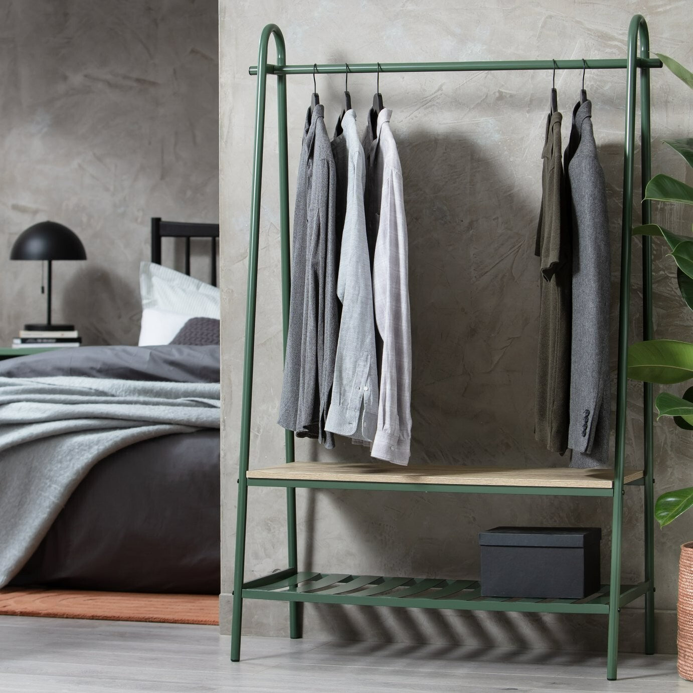 Turner Clothes Rail with Shoe Rack - Green