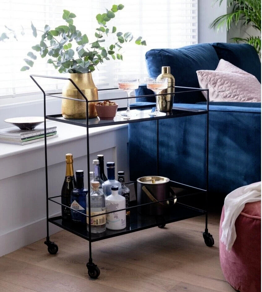 Habitat Monroe Drinks Trolley - Black