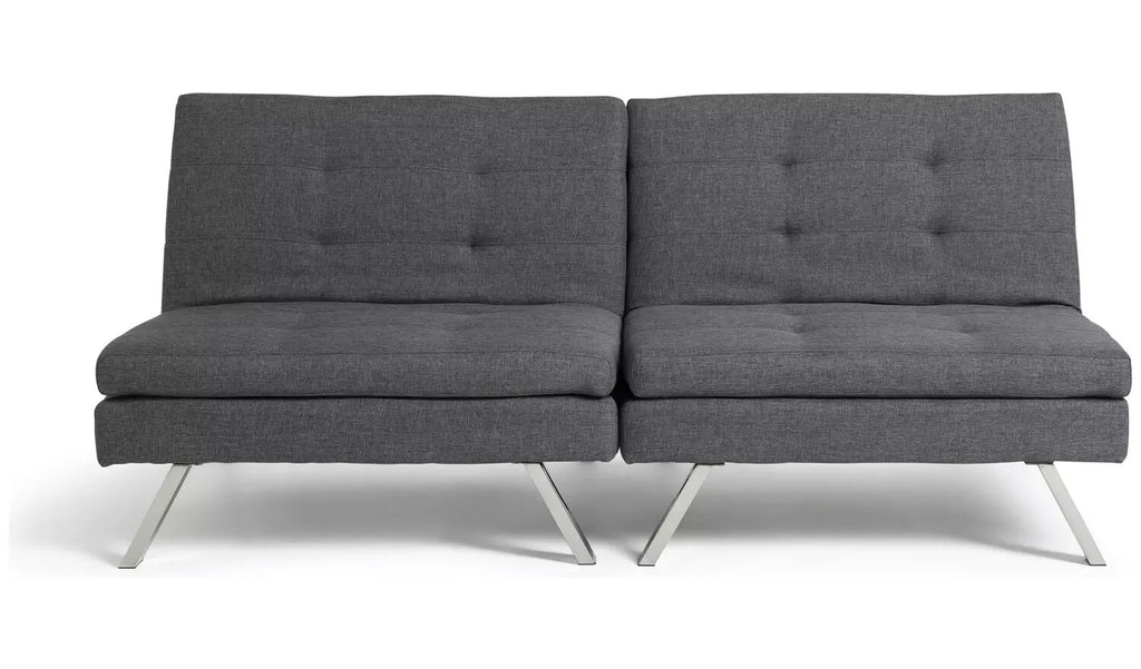 Home Duo Fabric 2 Seater Clic Clac Sofa Bed - Charcoal ( B Grade 53563 - 53568 )