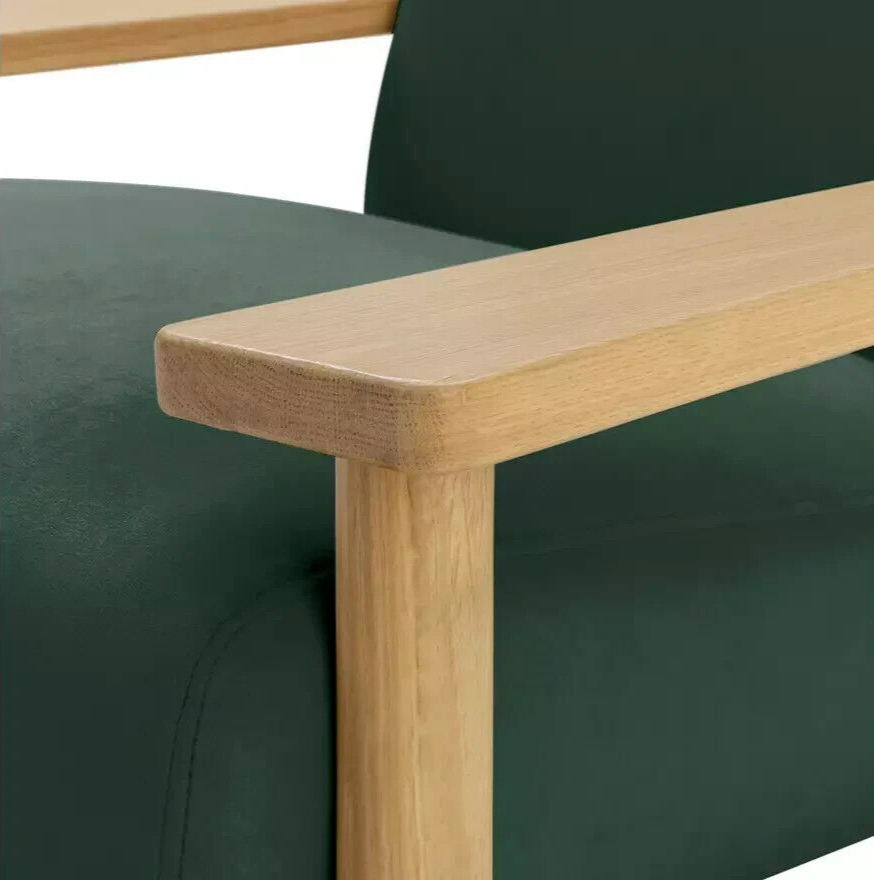 Habitat Dore Velvet Accent Chair - Dark Green ( B Grade 39206 )