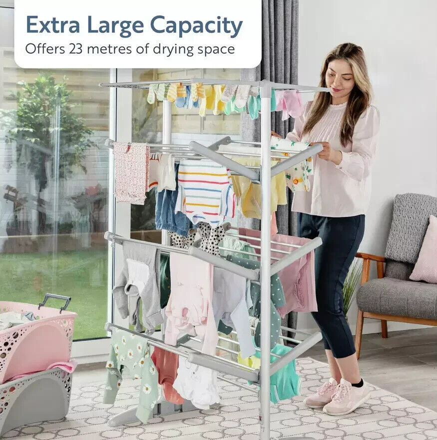 Minky Sure Dri 23m 4 Tier Heated Clothes Airer with Cover