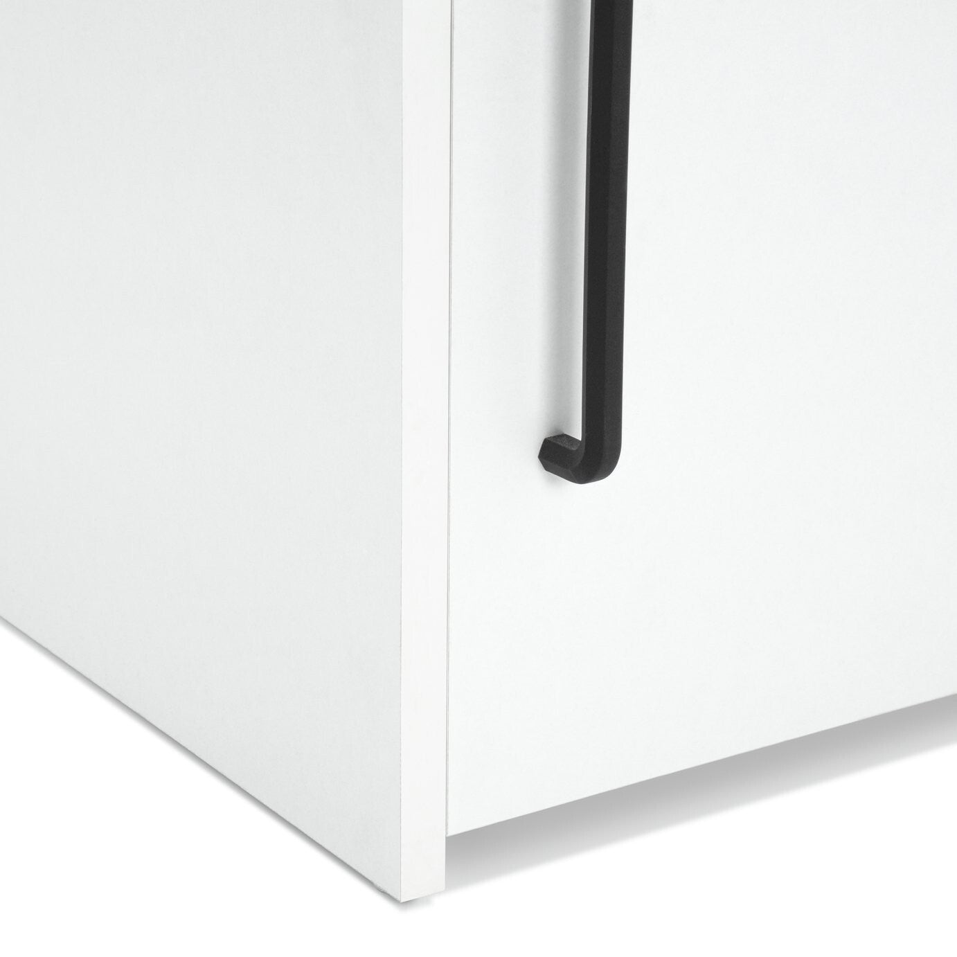 Oldham 1 Door Bedside Table - White | Nightstand, Small Cabinet, Bedroom Storage