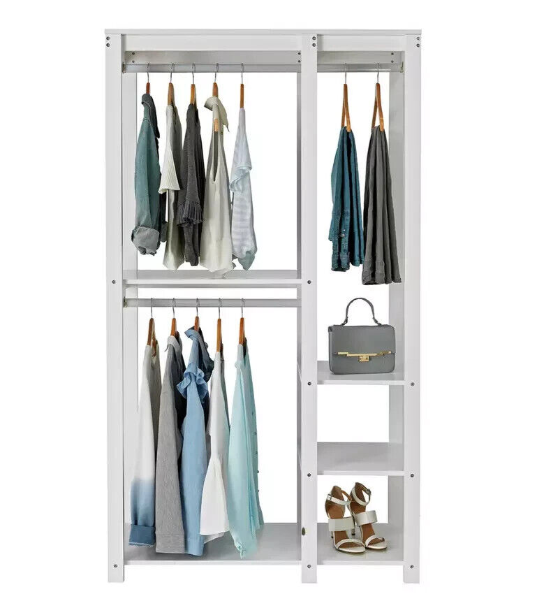 Open Decorative Wardrobe Unit - White