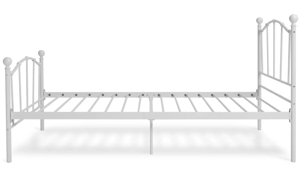 Fleur Single Metal Bed Frame - White