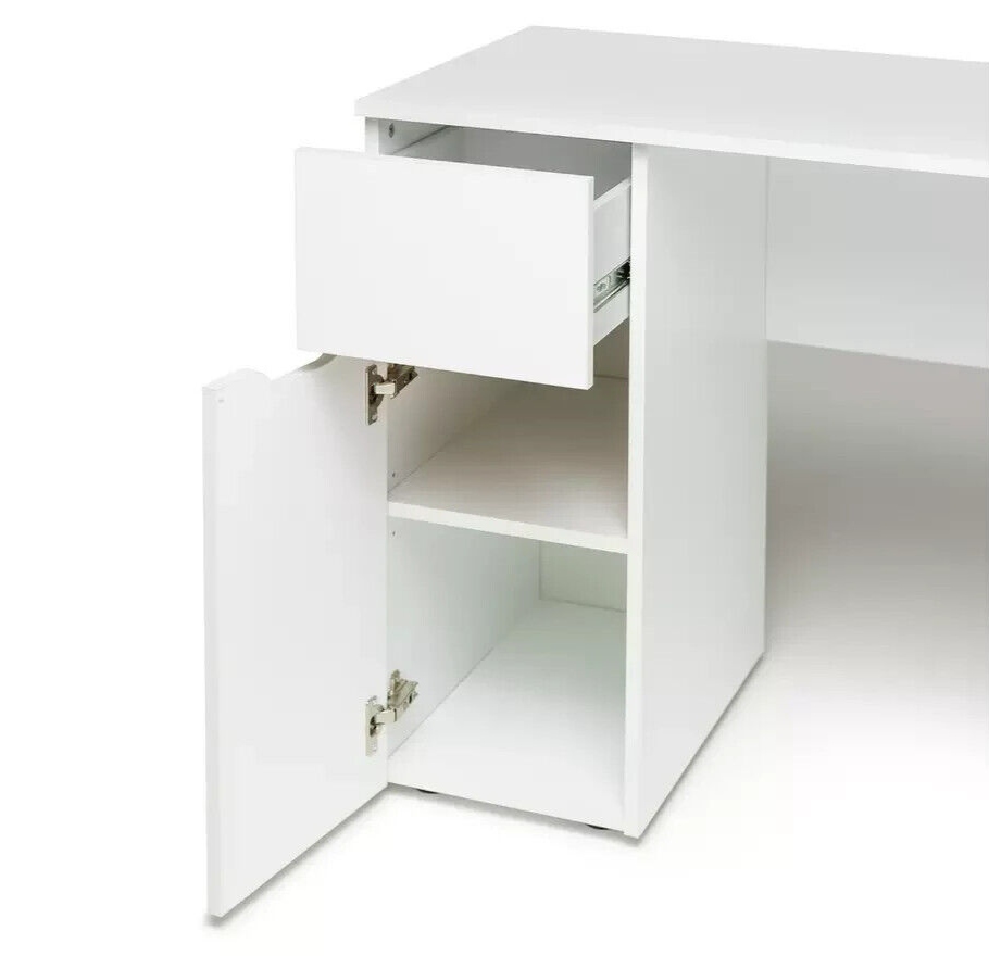 Habitat Pod Double Pedestal Desk - White | Home Office Desk with Storage Drawers