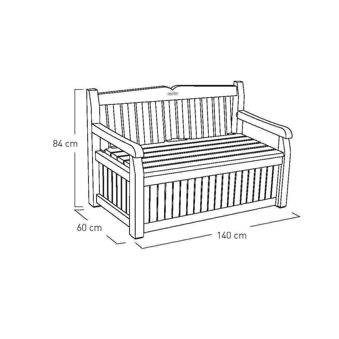 Keter Eden Bench 265L Garden Storage Box â€“ Grey