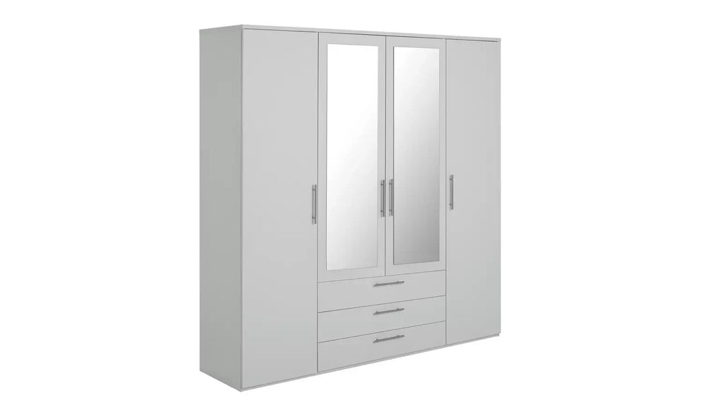 Brisbane 4 Door 3 Drawers Wardrobe - Grey ( B Grade )