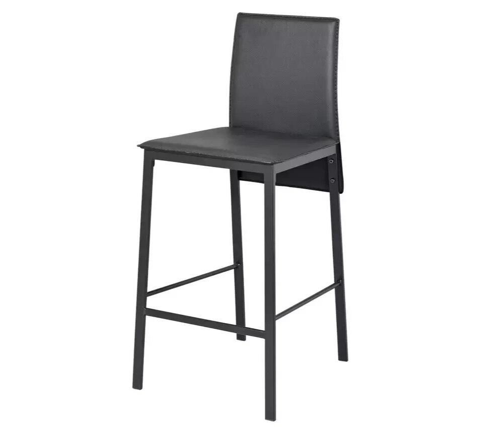 Lido Glass Dining Bar Table and 2 Chairs Black 110cm For Kitchen or Living Room