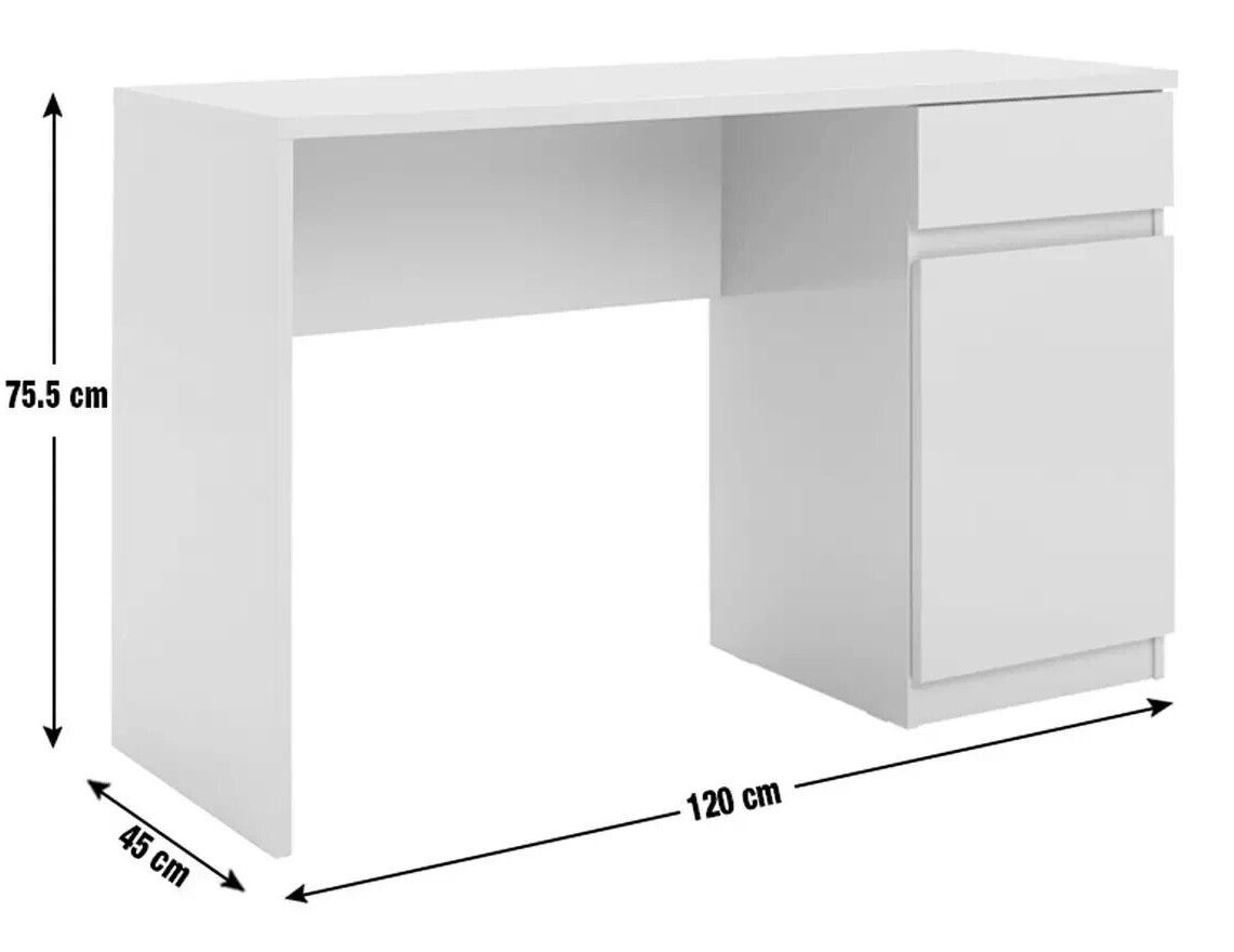 Habitat Jenson 1 Drawer Office Desk Black Brown | Home Office Desk Workstation