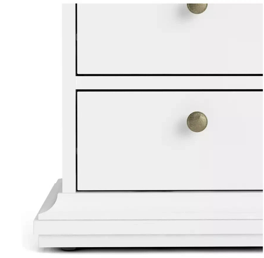 Tvilum Paris 2 Drawer Bedside Table - White
