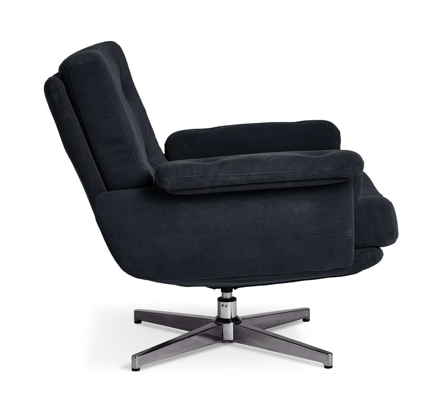 Dawson Fabric Swivel Chair - Charcoal