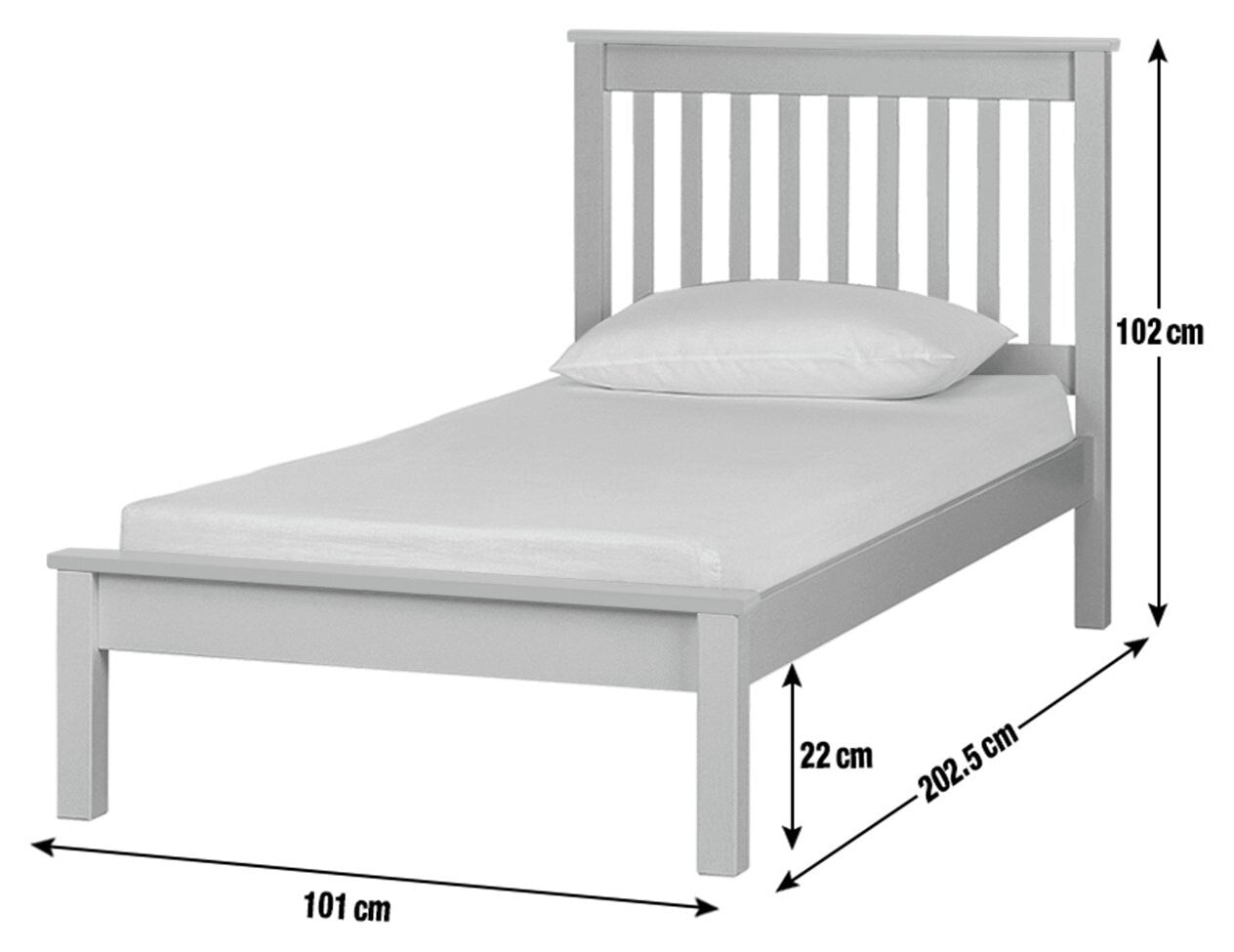 Aspley Single Wooden Bed Frame - Grey | Kids Bedroom Furniture or Guest Bed Fram