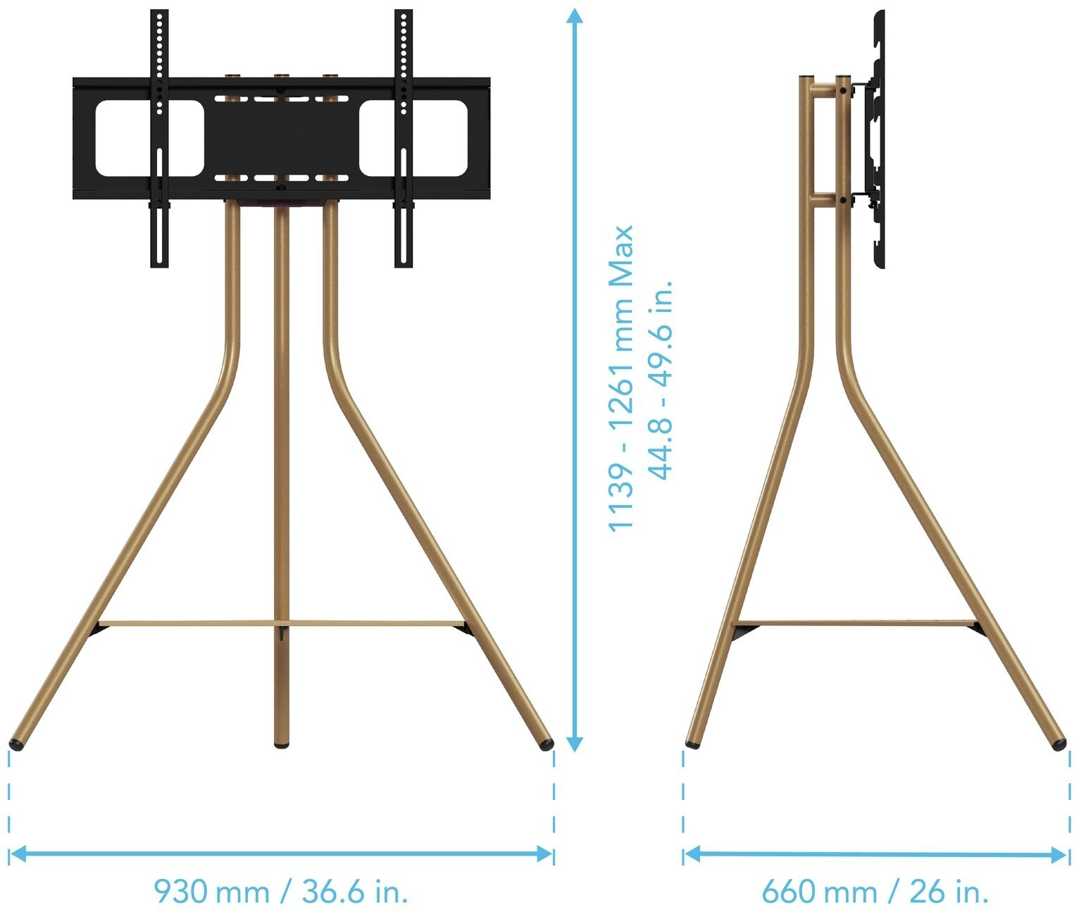 AVF Tripod Up to 65 Inch TV Stand - Gold