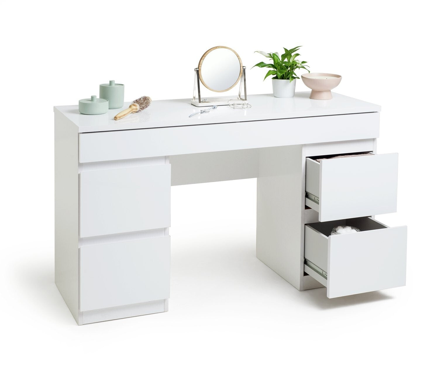 Habitat Jenson 6 Drawer Dressing Table Desk - White Gloss ( B Grade )