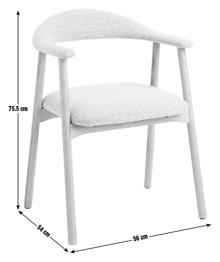 Lex Pair of Fabric Dining Chairs - Natural
