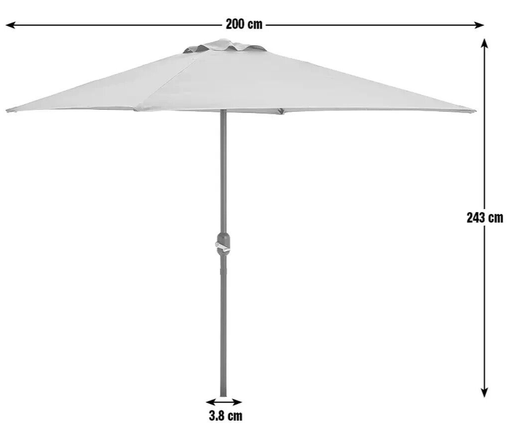 Habitat 2m Square Garden Parasol - Cream | Outdoor Sun Umbrella for Patio Garden