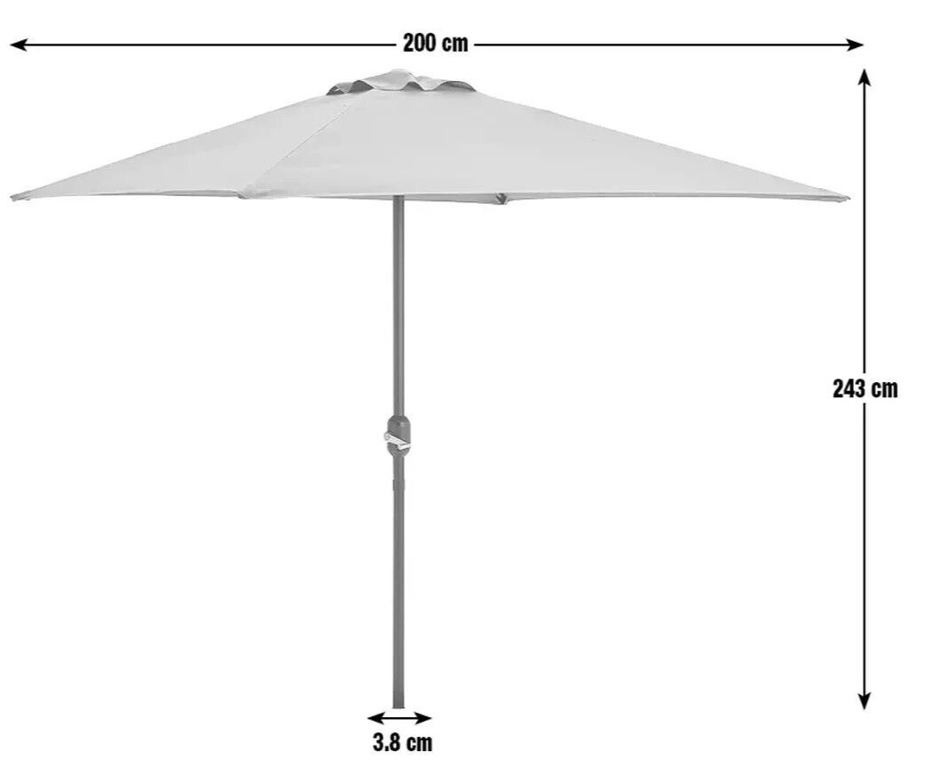 Habitat 2m Square Garden Parasol - Cream | Outdoor Sun Umbrella for Patio Garden
