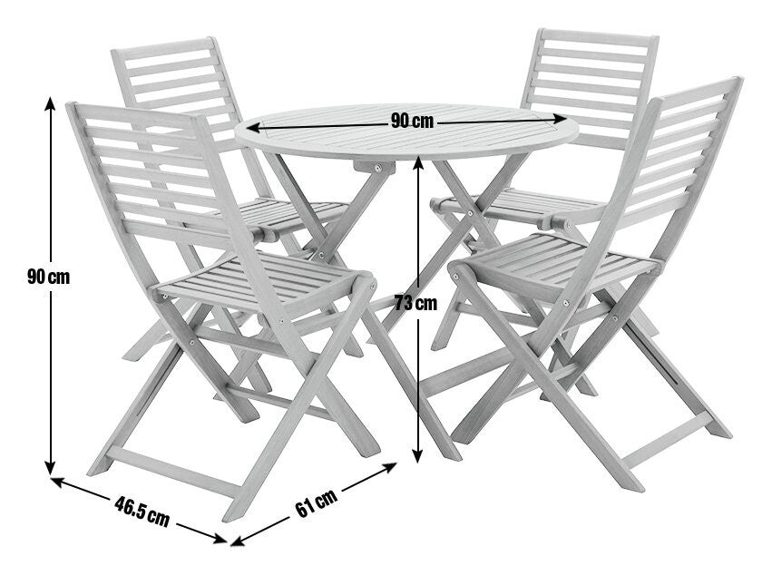 Newbury 4 Seater Garden Furniture Set Table and Chairs Outdoor Patio Set Wooden