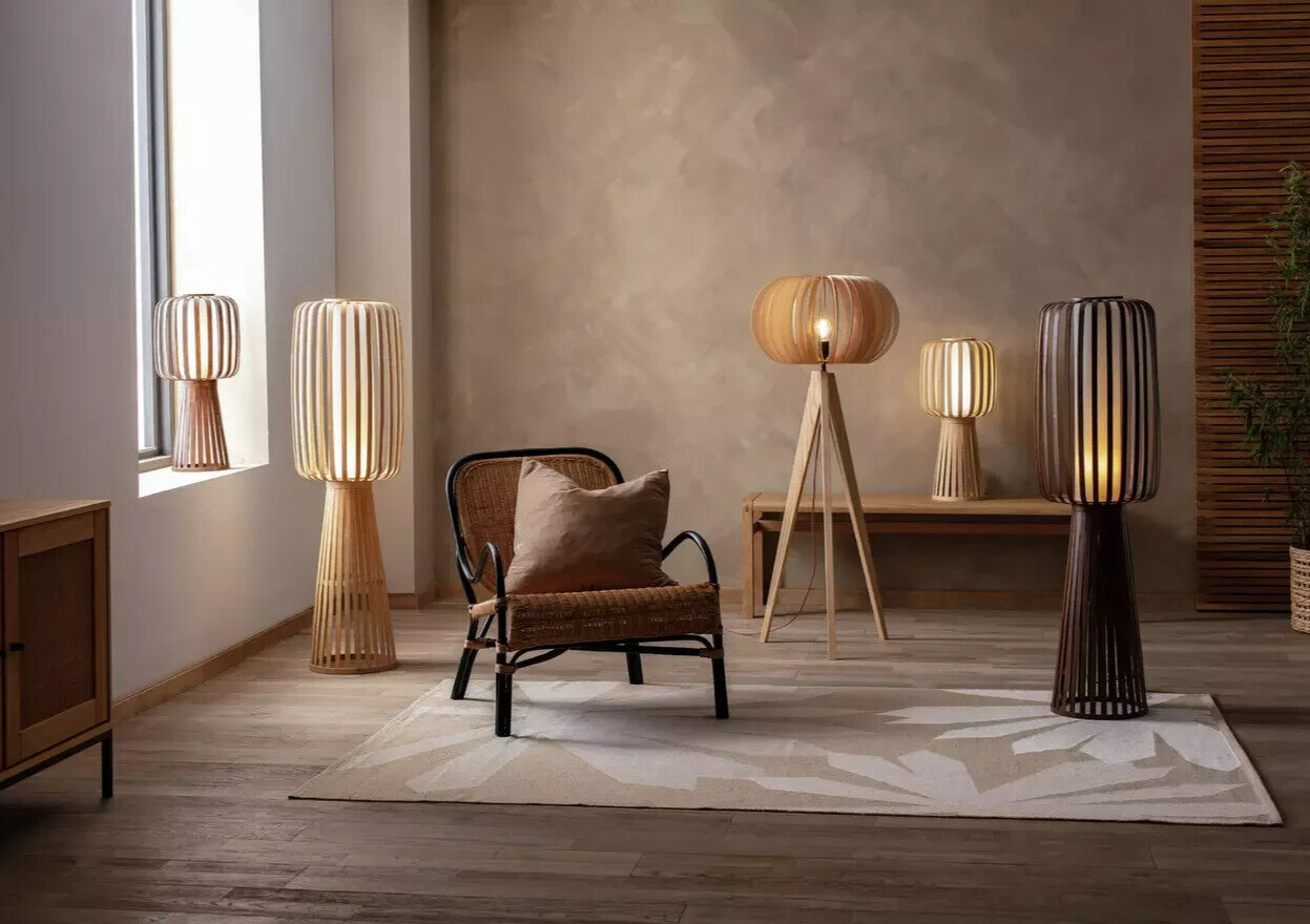 Habitat Achille Floor Lamp - Walnut