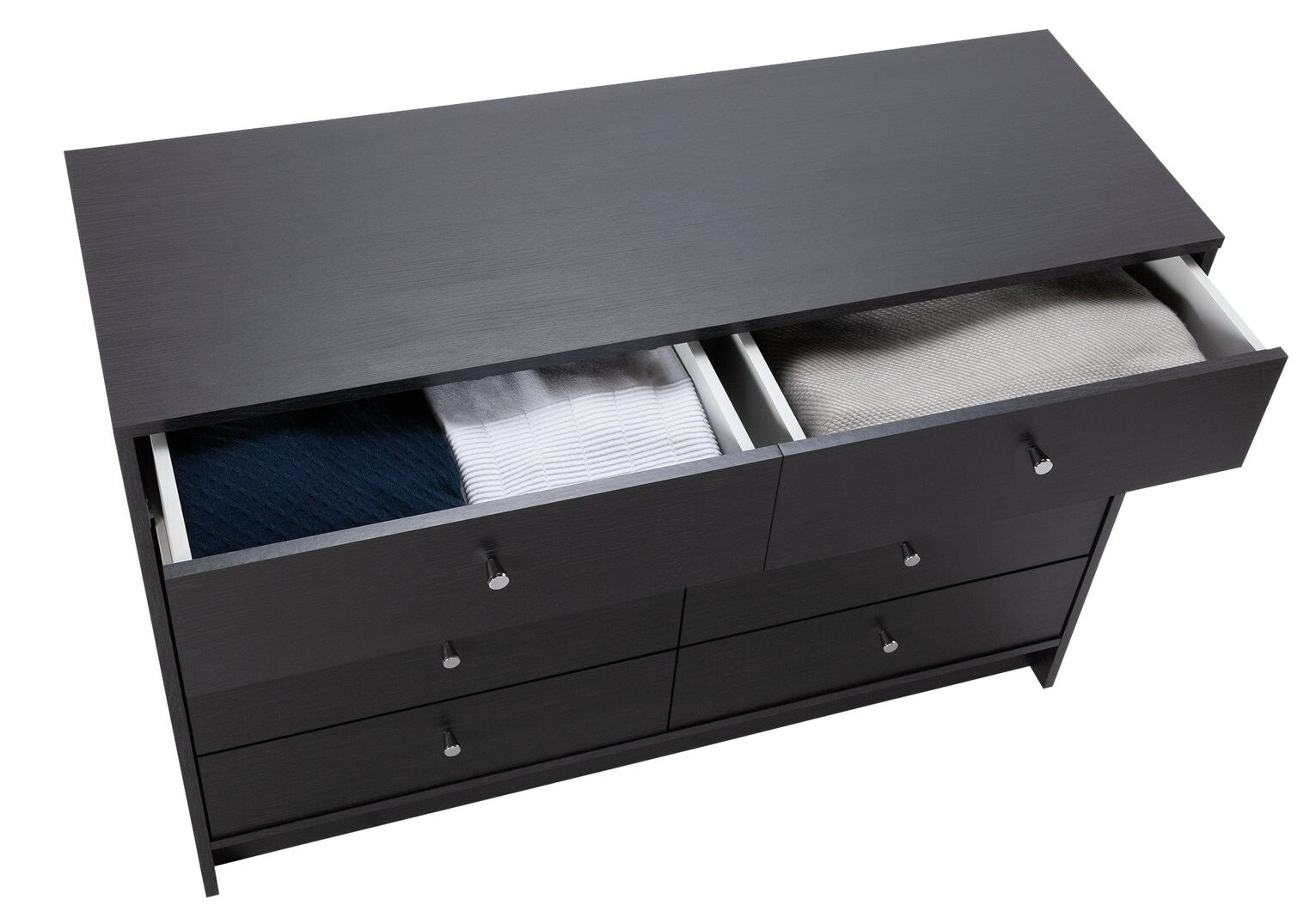 Home Malibu 8 Drawer Chest - Black Oak Effect
