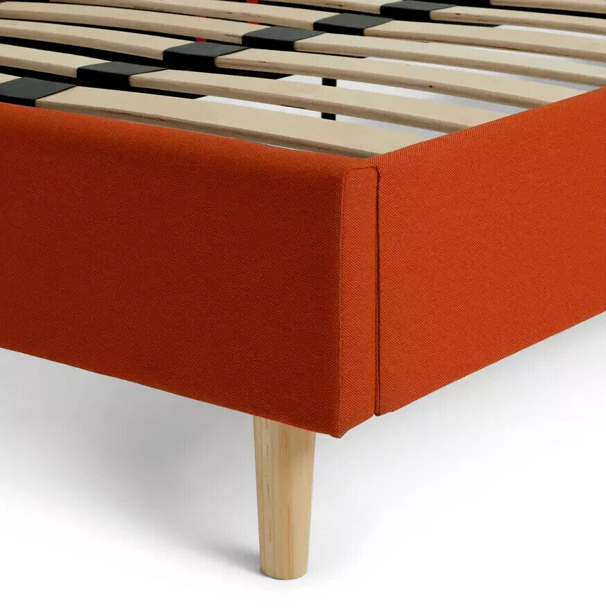 Olivia Single Bed Frame Orange | Wooden Sturdy Furniture Kids Teen with Mattress
