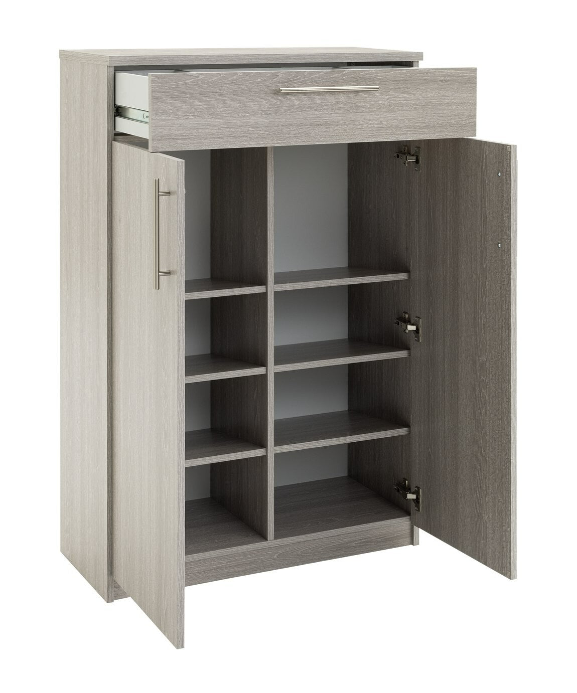 Brisbane 2 Door Shoe Storage Cabinet - Grey & Oak