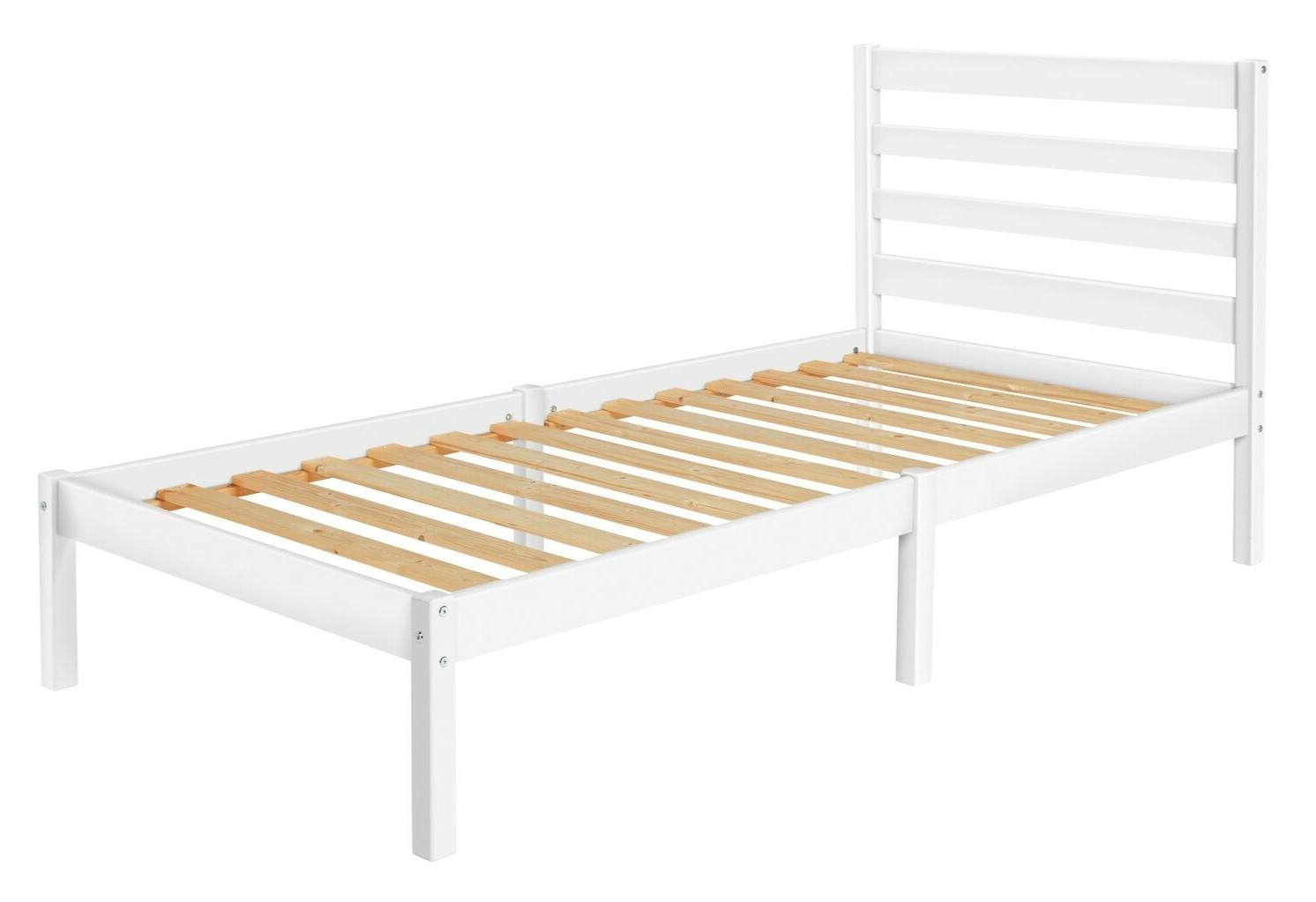 Kaycie Single Bed Frame 3FT With Headboard - Wooden - White - No Mattress