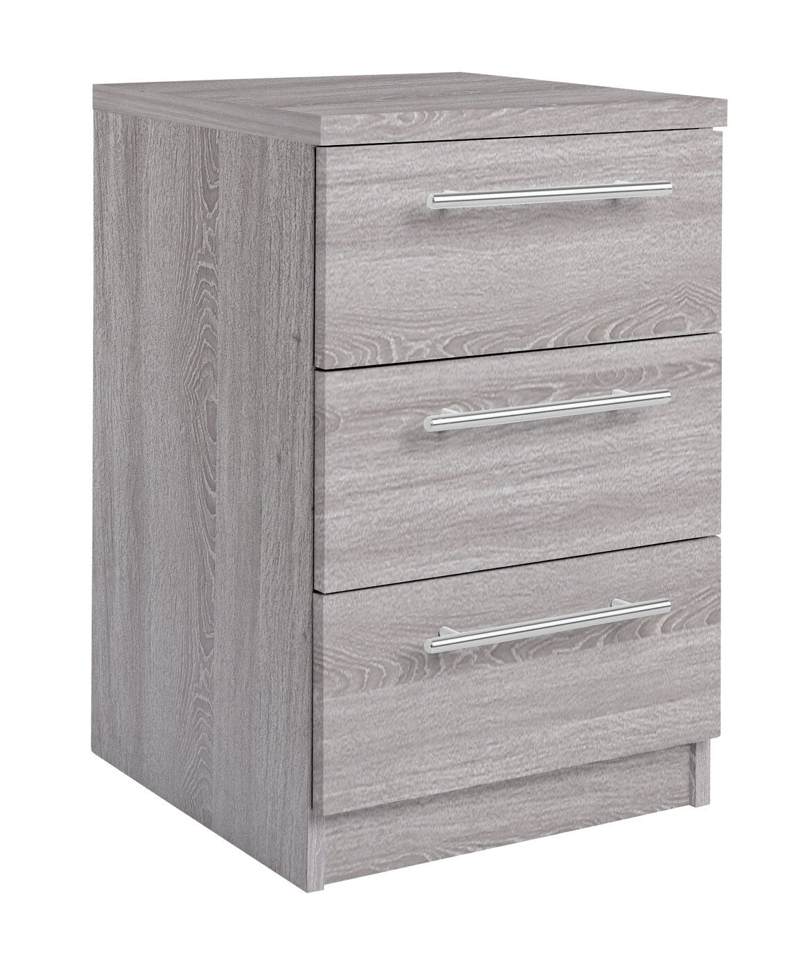 Brisbane 3 Drawer Bedside â€“ Grey Oak