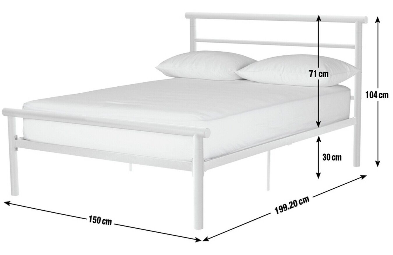 Home Avalon Double Metal Bed Frame Black | Sturdy Base Furniture with Mattress