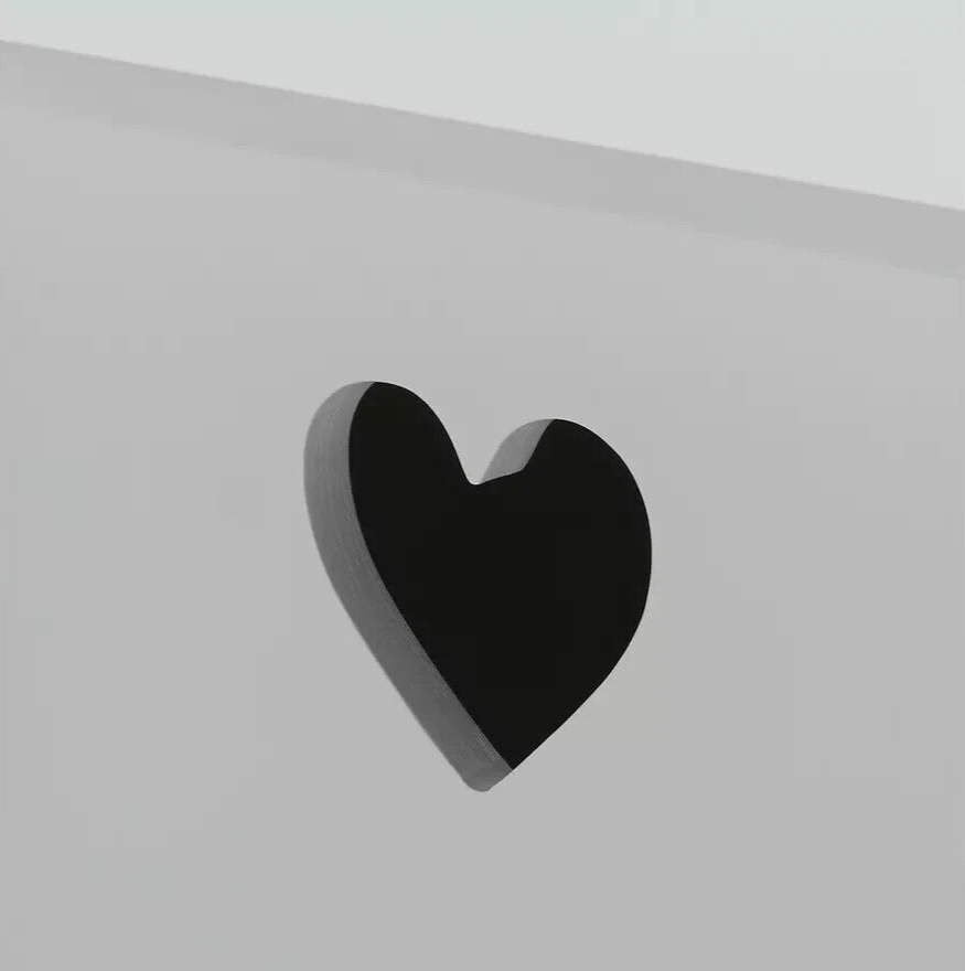 Mia Toy Box - White | Kids Storage Chest with Lid and Heart Cut-Out
