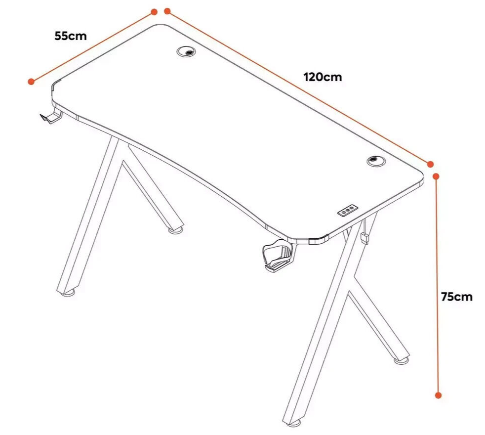 X Rocker Lumio Office Gaming Desk - Black