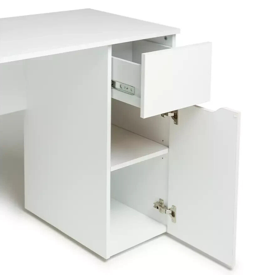 Habitat Pod Double Pedestal Desk - White | Home Office Desk with Storage Drawers