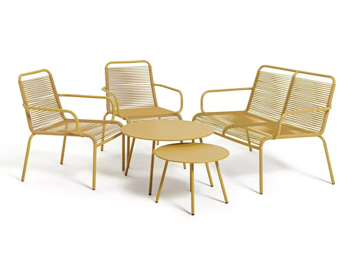 Habitat Ipanema 4 Seater Metal Garden Sofa Set - Yellow