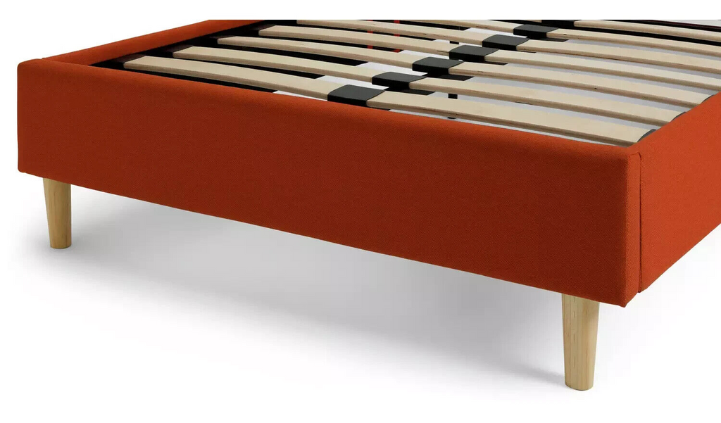 Olivia Single Bed Frame Orange | Wooden Sturdy Furniture Kids Teen with Mattress