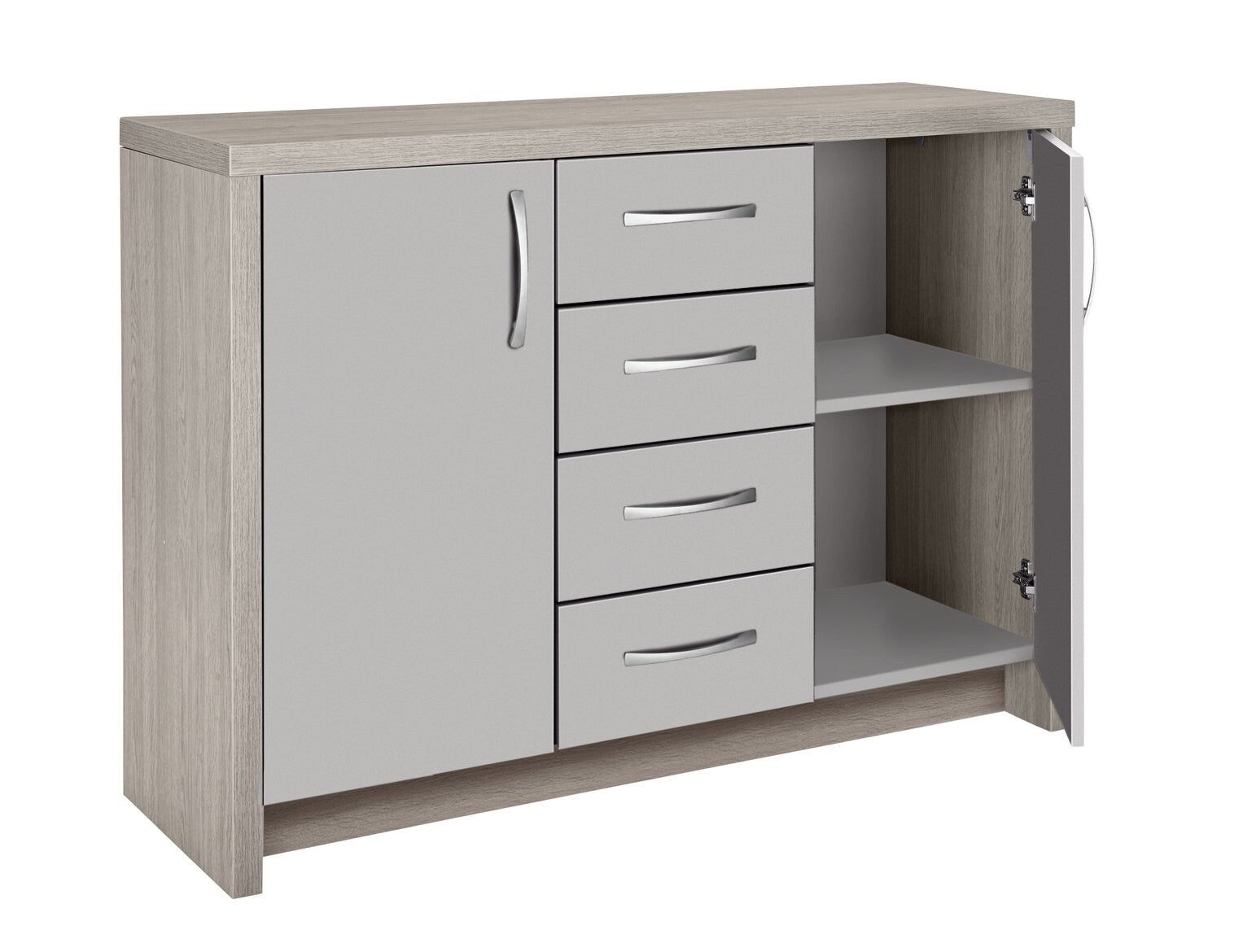Venice 2 Door 4 Drawer Sideboard - Grey | Living Room Storage Cabinet & Drawers