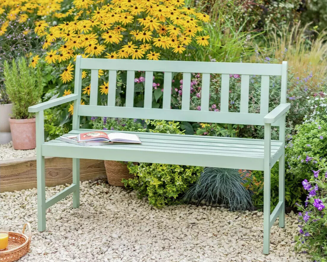Newbury 2 Seater Wooden Garden Bench - Green