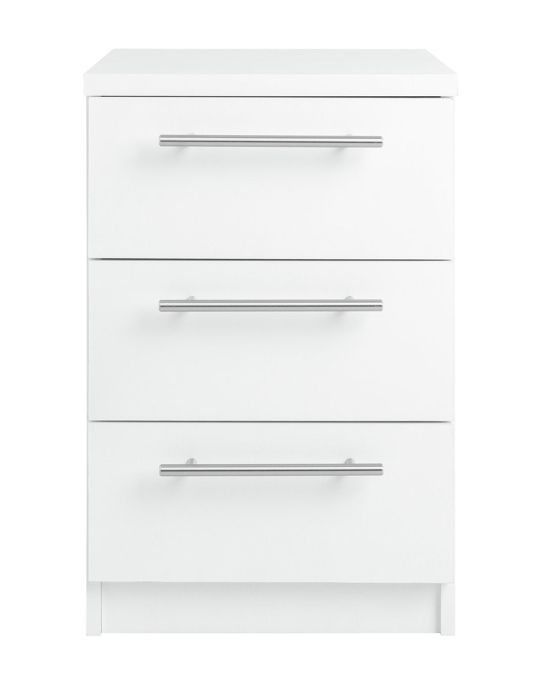 Brisbane 3 Drawer Bedside - White
