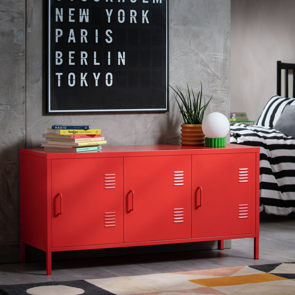 Habitat Stevie 3 Door Locker - Red