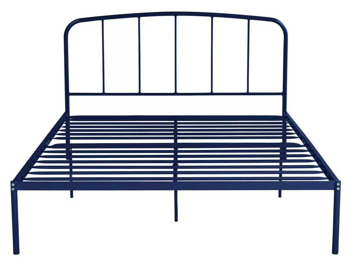 Freja Double Metal Bed Frame - Blue