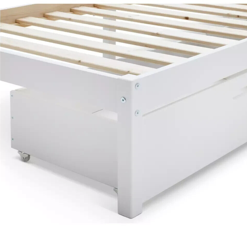Habitat Ronnie Single Bed Frame and Drawer - White | Sturdy Bed for Kids Adults