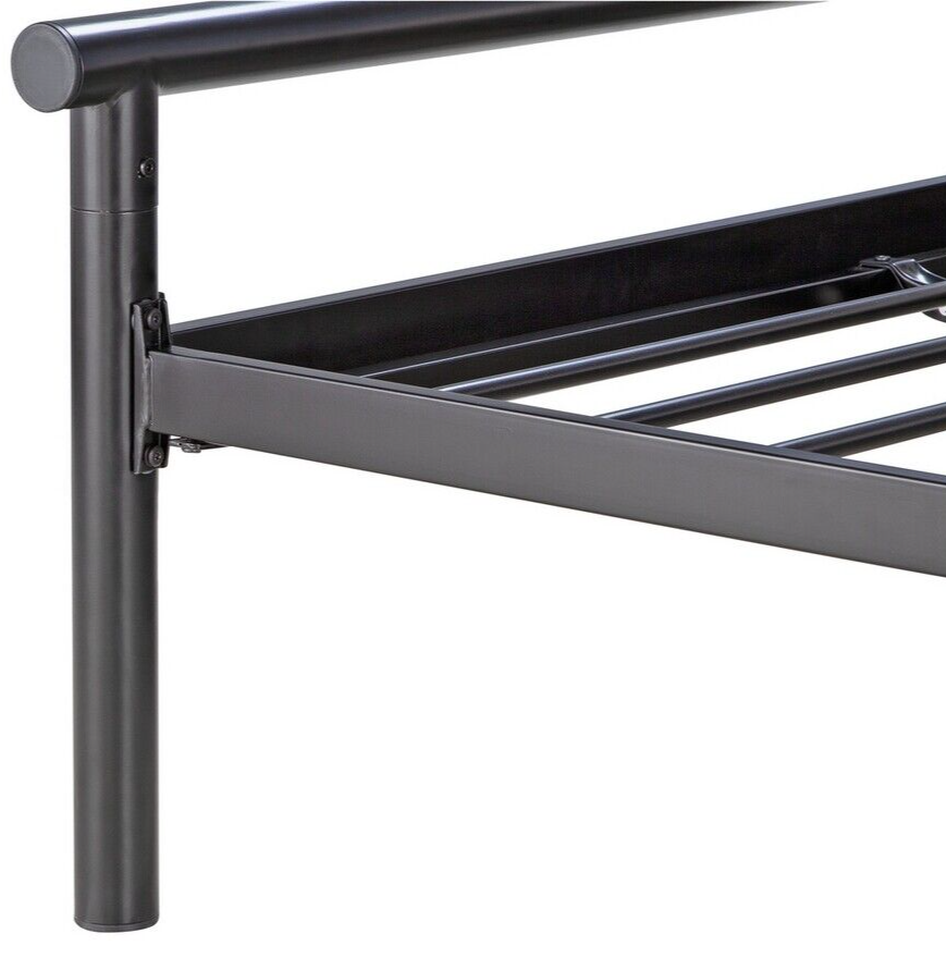 Home Avalon Double Metal Bed Frame Black | Sturdy Base Furniture with Mattress