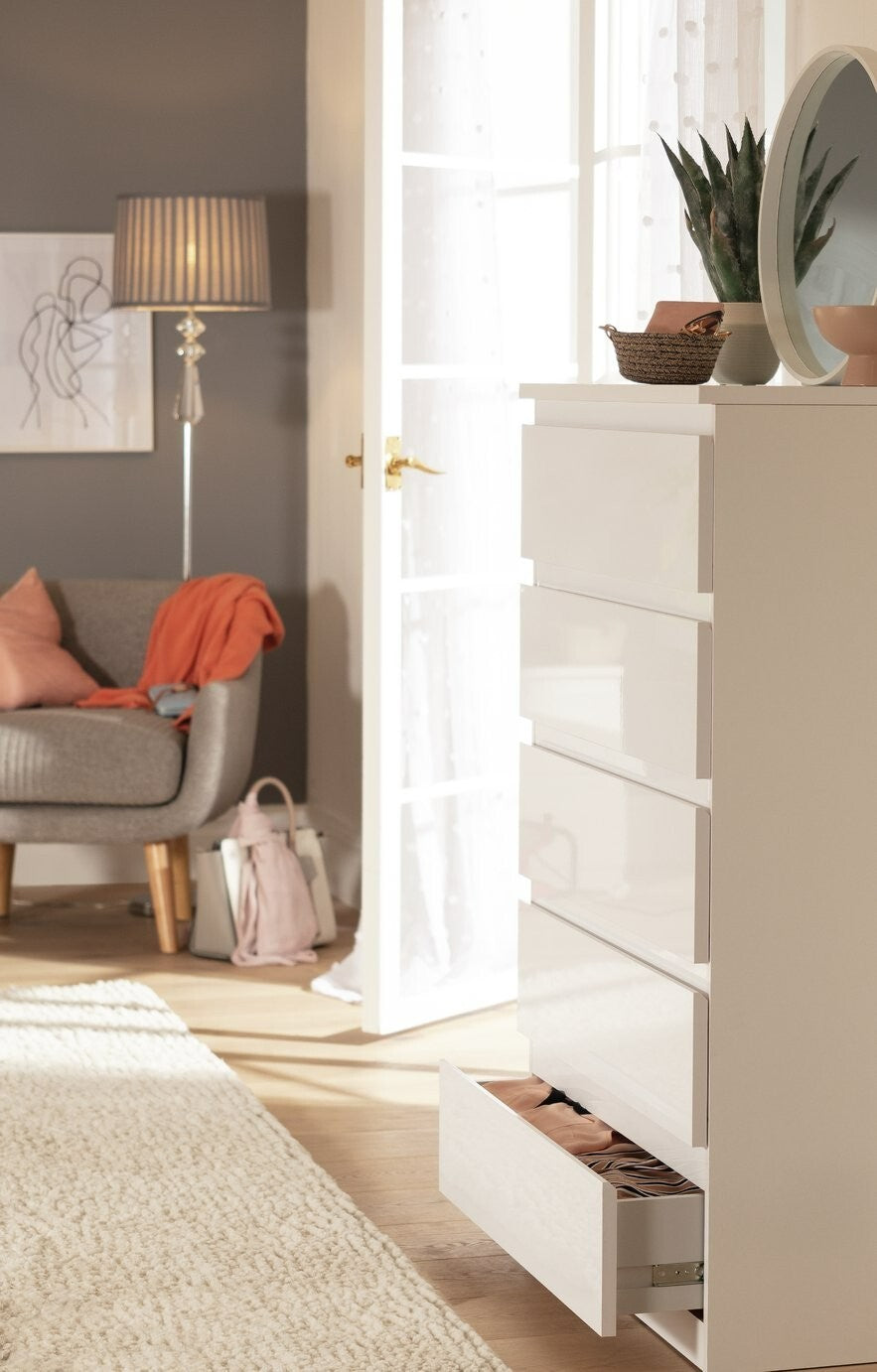 Home Jenson 5 Drawer Chest - Matte White