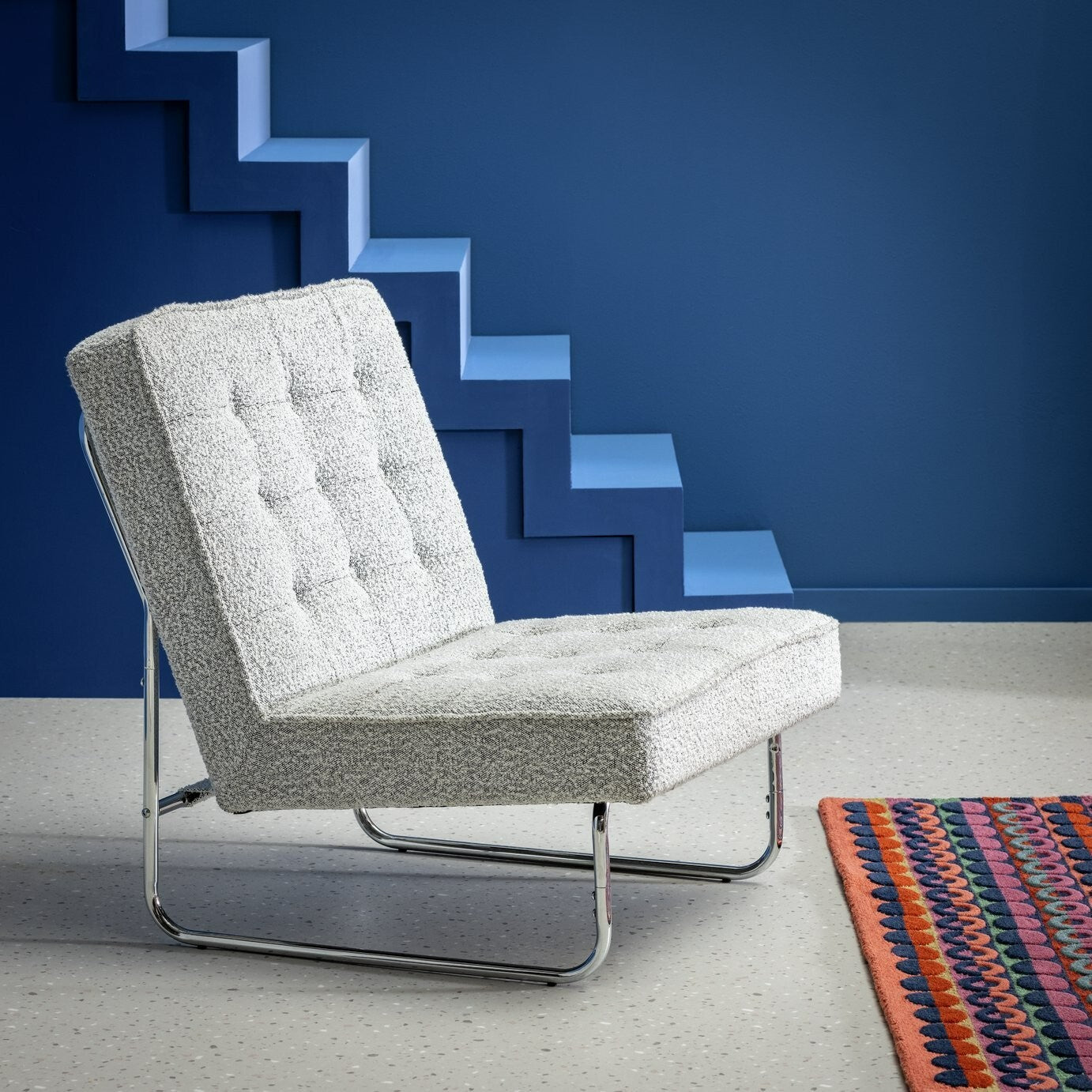 Habitat 60 Duomo Boucle Tubular Chair - Grey
