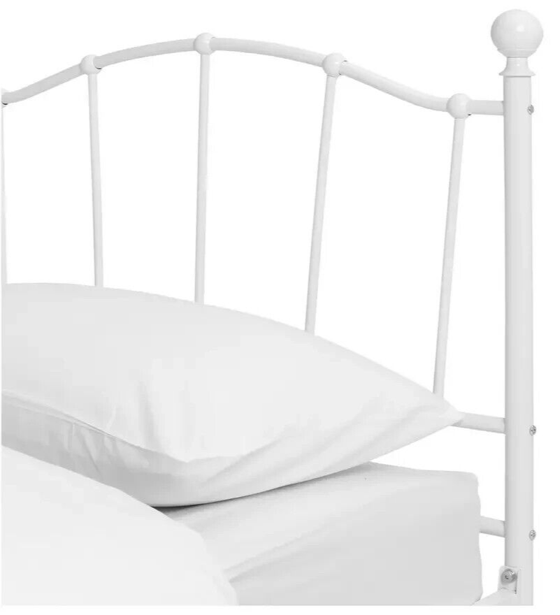 Fleur Single Metal Bed Frame - White