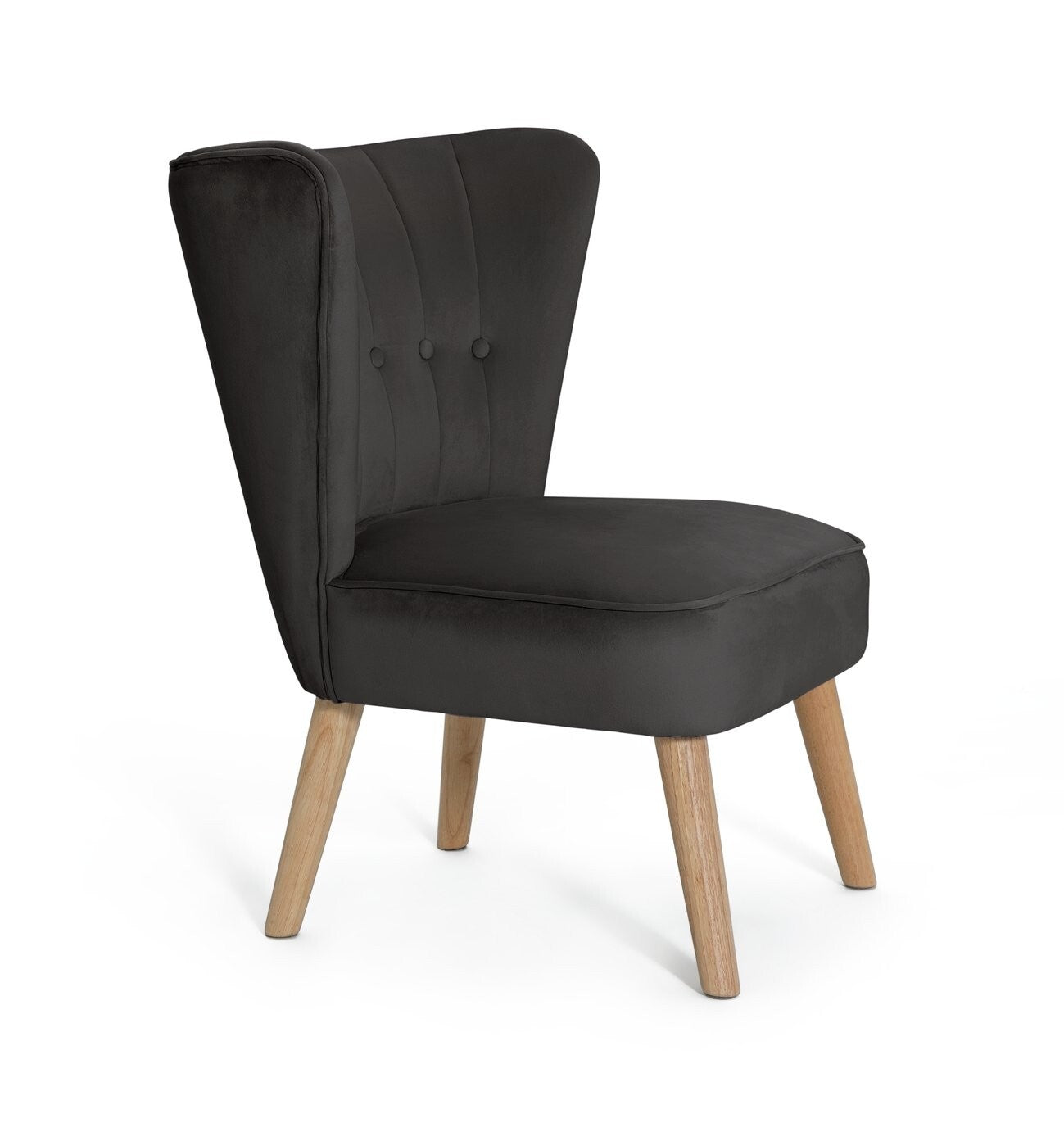 Habitat Alexis Velvet Cocktail Chair - Charcoal