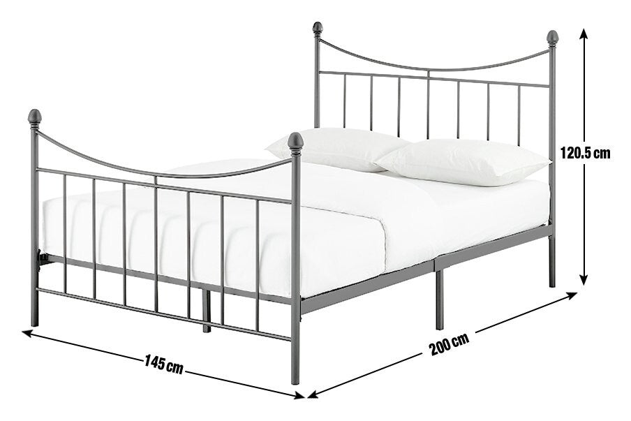 Habitat Home Clara Double Metal Bed Frame - Black | Sturdy Modern Bedroom Frame