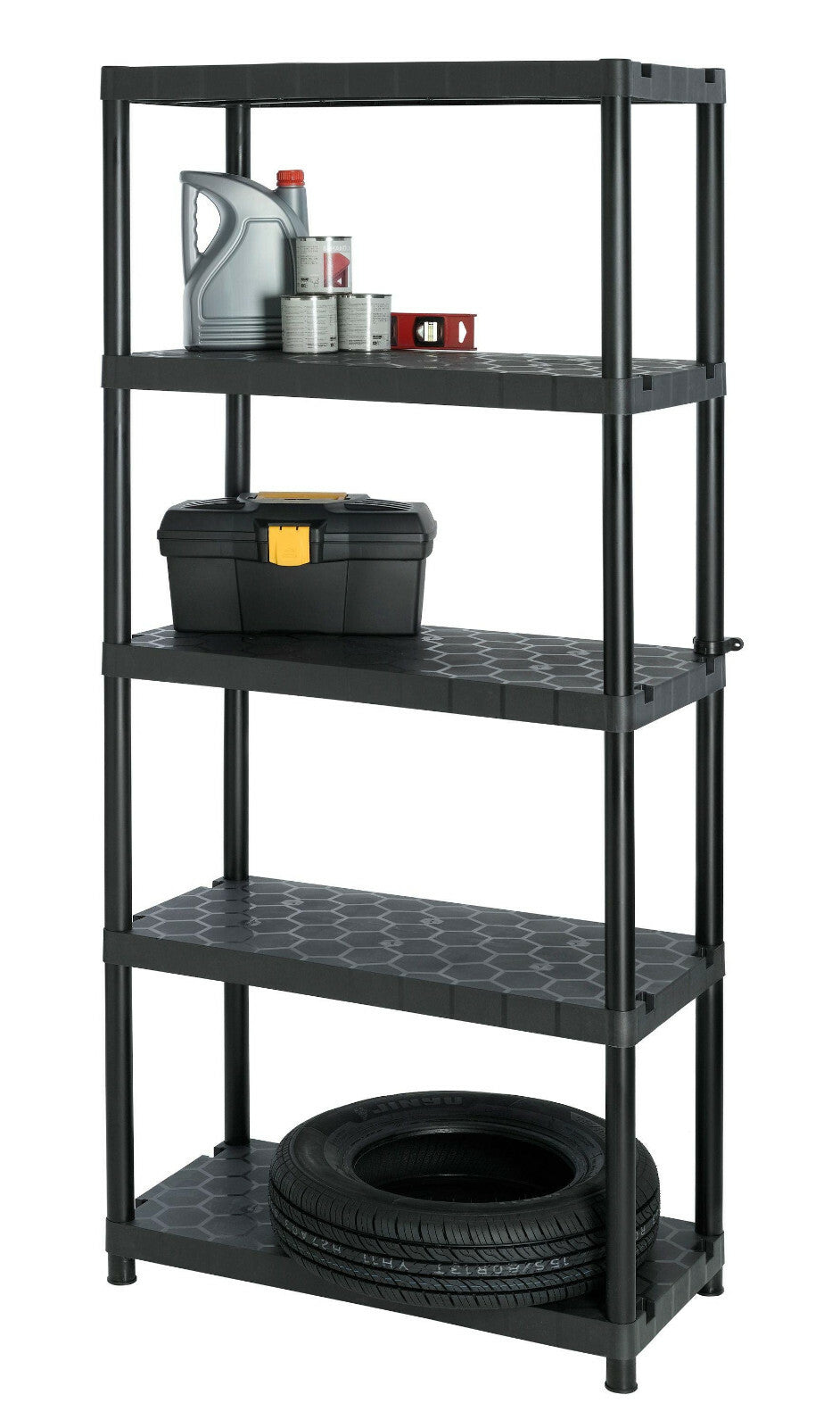 Extra Heavy Duty 5 Tier Plastic Garage Shelving Storage Unit | Racking for Tools